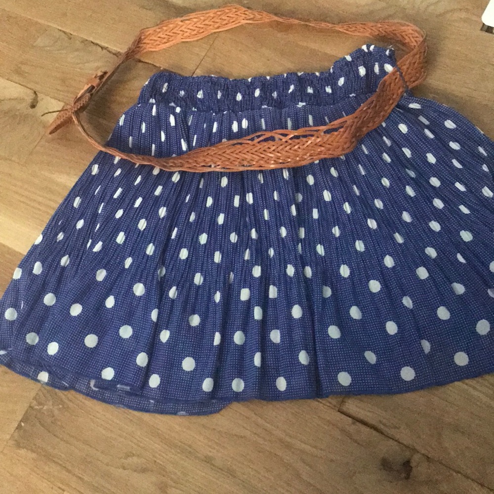 Blue skirt with belt